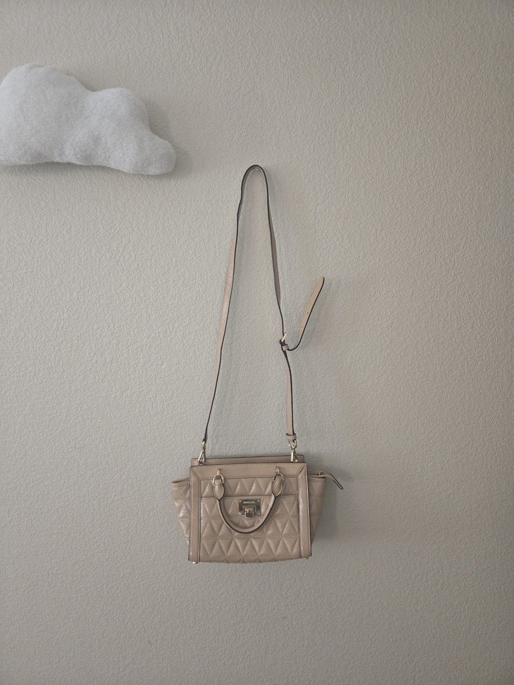 Michael Kors Quilted Patent Leather Satchel Crossbody Bag Y2K Style